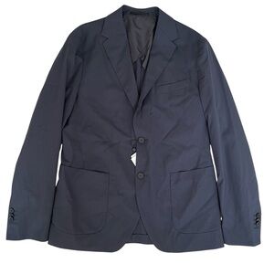 Massimo Dutti Studio Blazer Jacket Men’s 38 Navy Blue Unlined Pinestrip Sports